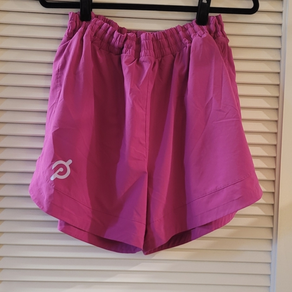 Peloton- (Plus-Size) Pink Workout Athletic Lined Shorts With Elastic Waistband